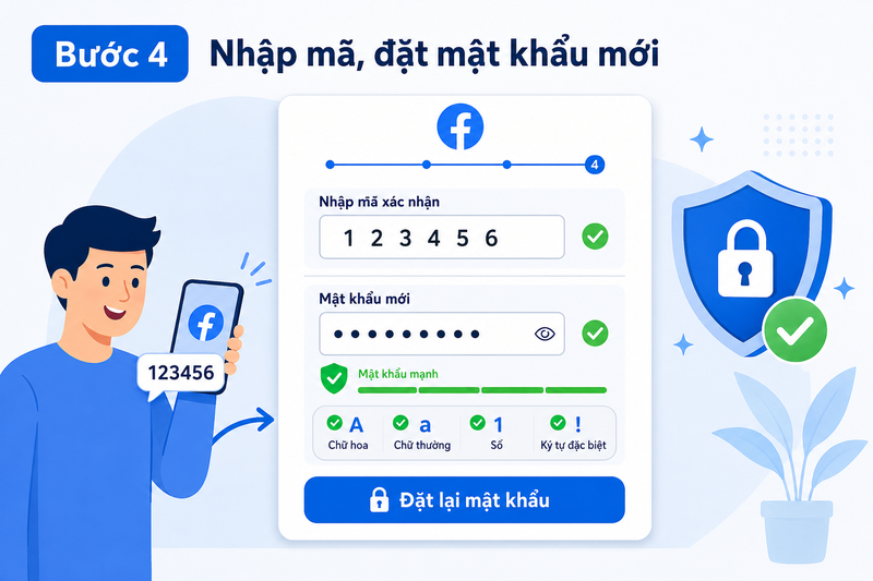 Nhập mã và đặt mật khẩu mới