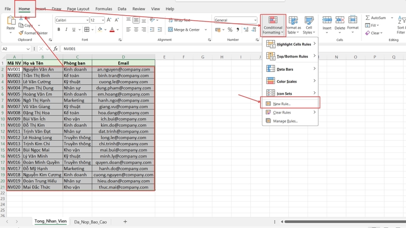 Cách lọc dữ liệu trùng nhau trên 2 sheet Excel (1)