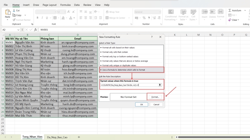 Cách lọc dữ liệu trùng nhau trên 2 sheet Excel (2)