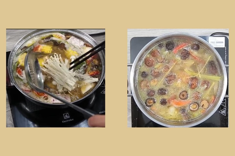 Cuối cùng cho các loại nấm vào