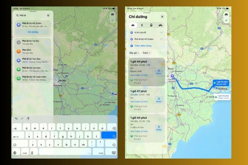 Cách nhận chỉ đường trên iPad