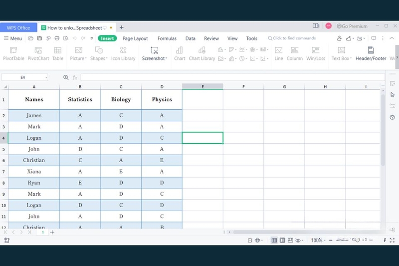 Cách sử dụng WPS Spreadsheet