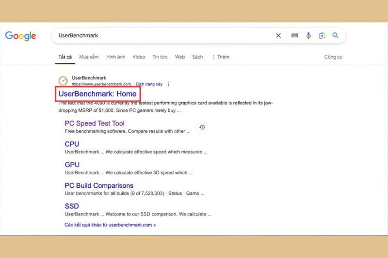 Cách tải và cài đặt UserBenchmark bước 1