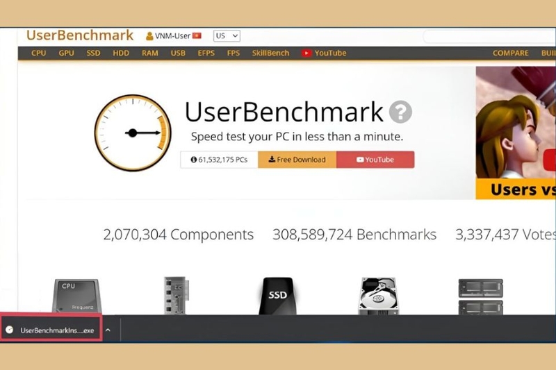 Cách tải và cài đặt UserBenchmark bước 3