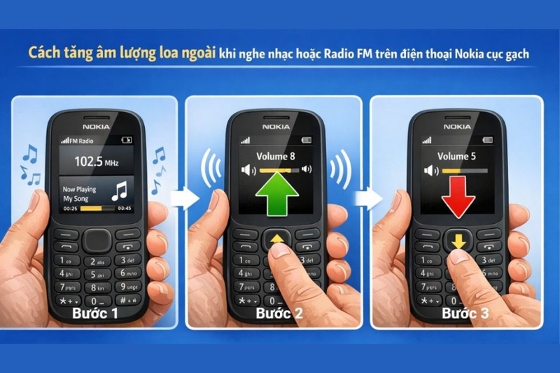 Cách tăng giảm âm lượng khi nghe nhạc hoặc Radio