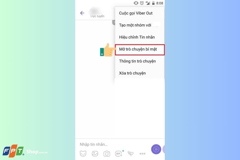Chọn “Mở trò chuyện bí mật” để bắt đầu nhắn tin