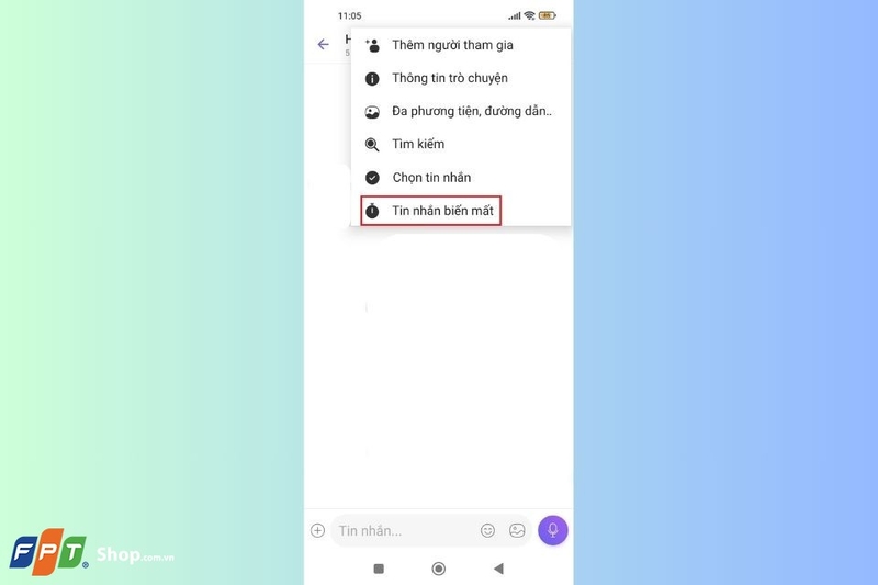 Tùy chỉnh thời gian tự hủy tin nhắn