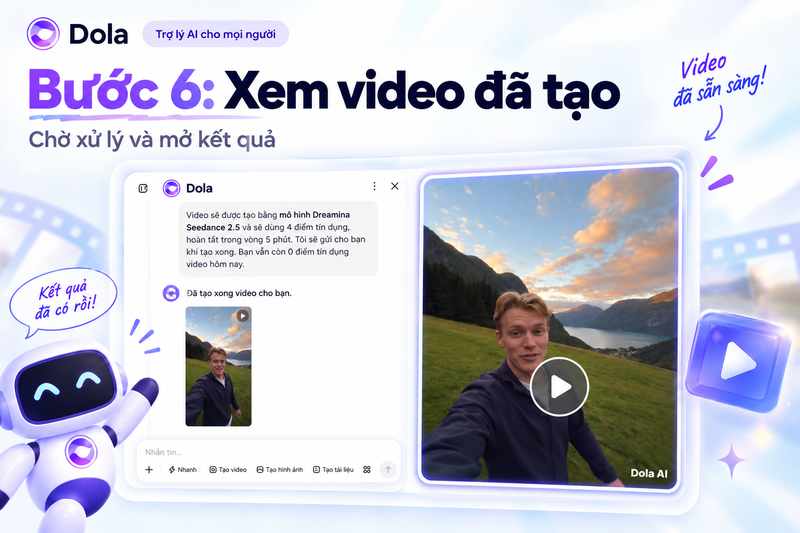 Chờ xử lý và xem video đã tạo