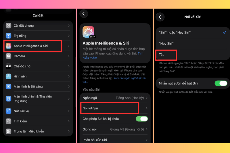 Cách tắt Siri trên iOS 26
