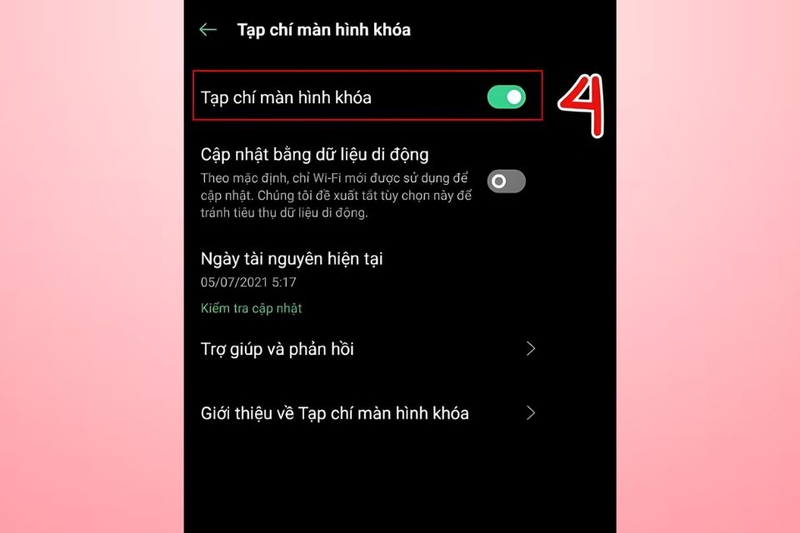 Cách tắt hình nền quay vòng trên OPPO 4