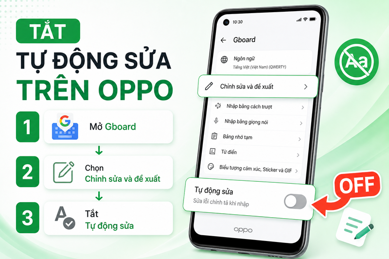 Cách tắt sửa lỗi chính tả trên OPPO ảnh 2