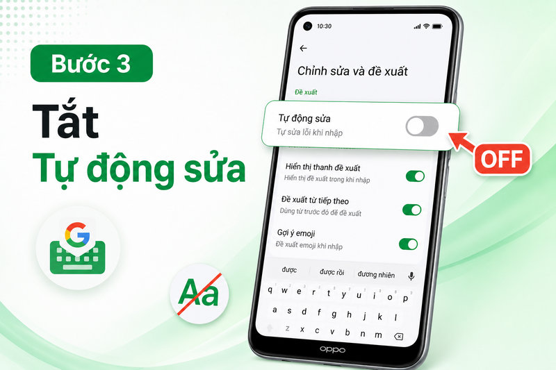 Cách tắt sửa lỗi chính tả trên OPPO ảnh 6