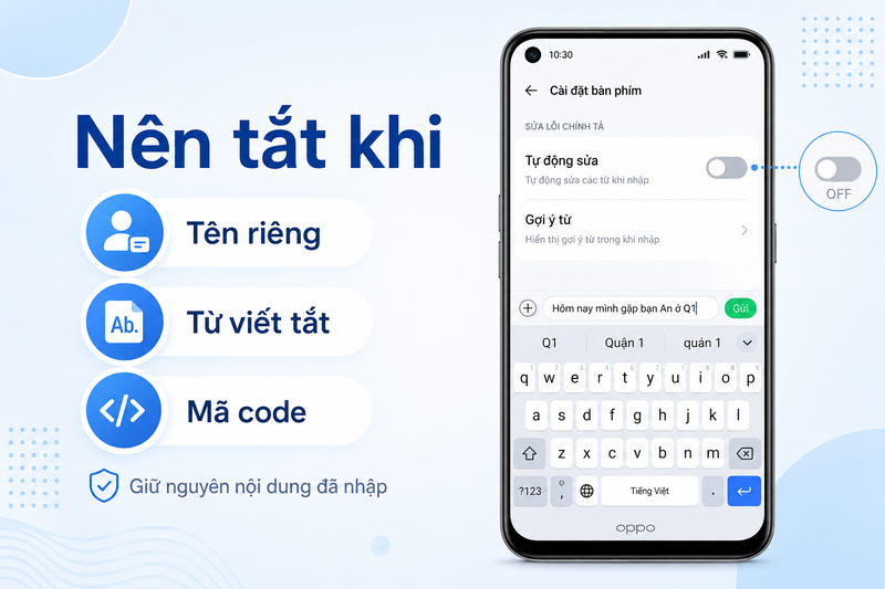 Cách tắt sửa lỗi chính tả trên OPPO ảnh 10