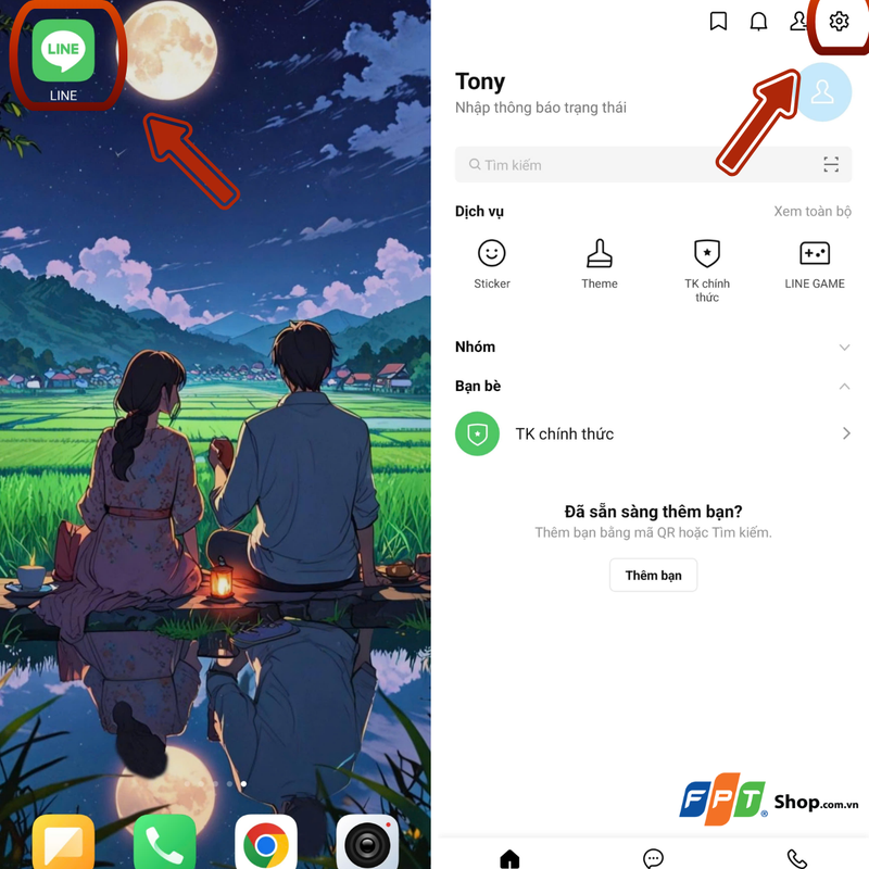 Cách thay đổi ngôn ngữ trên line hình 7