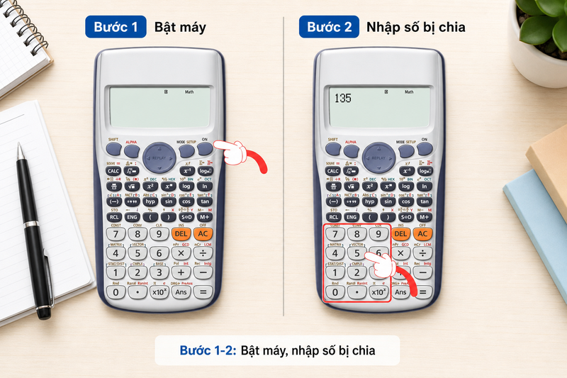 cách tìm số dư trên máy tính Casio 580 ảnh 3