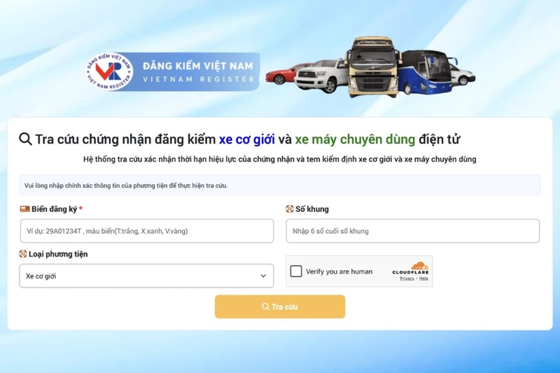 Cách tra cứu đăng kiểm xe trên website