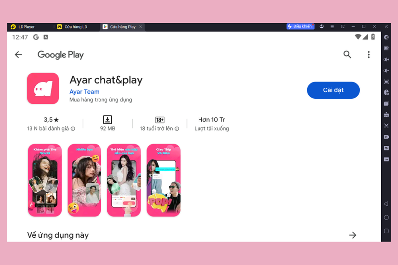 Cài đặt Ayar chat&play