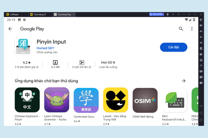 Cài đặt Pinyin Input