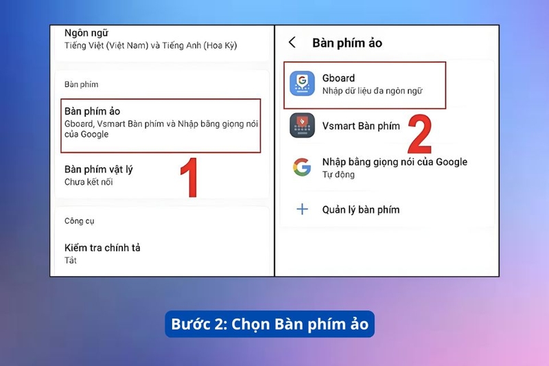Cài đặt trên điện thoại Android 2