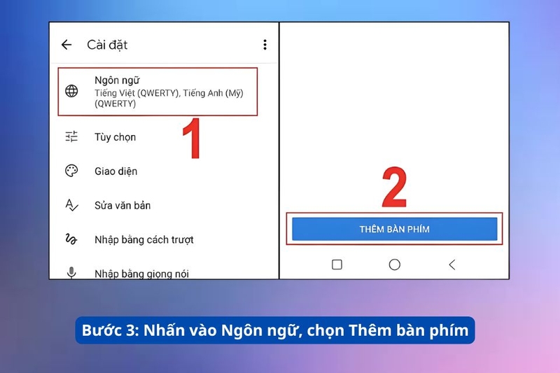Cài đặt trên điện thoại Android 3