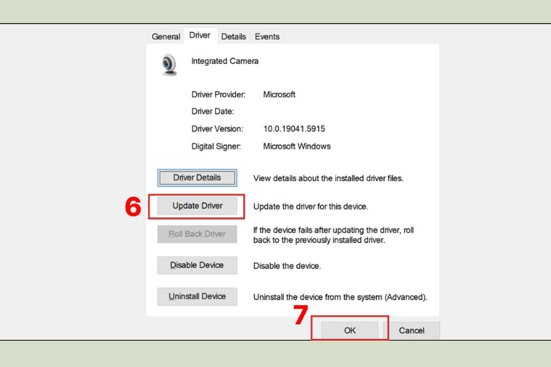 Cập nhật hoặc cài lại driver webcam 3
