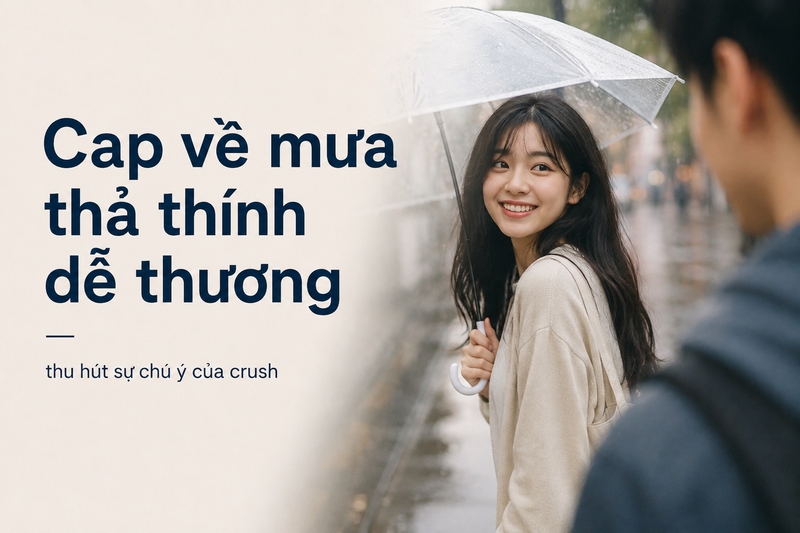 Cap về mưa thả thính dễ thương