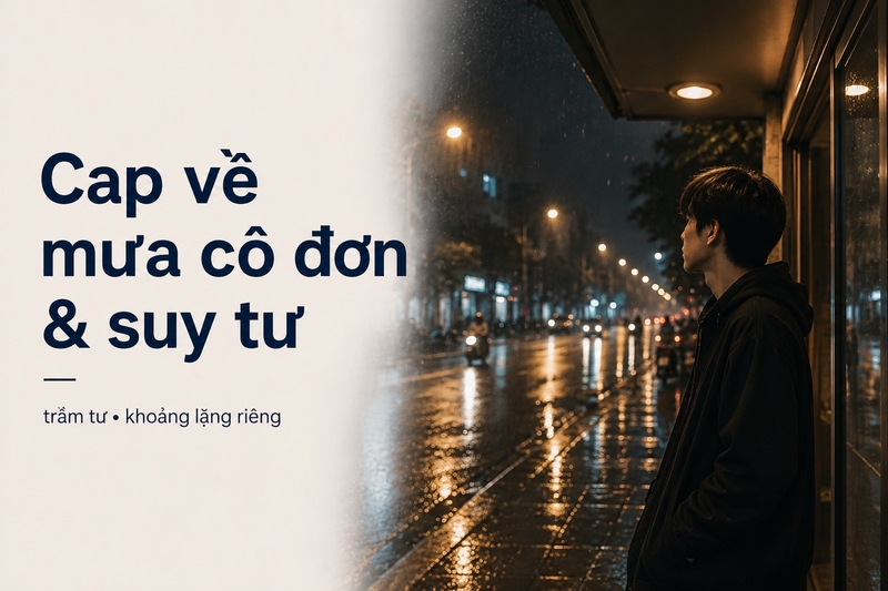 Cap về mưa cô đơn & suy tư