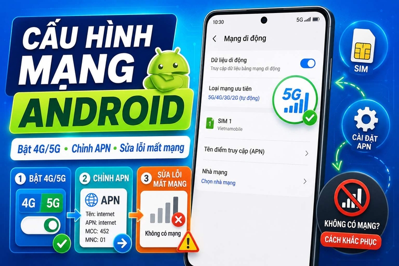 Cấu hình mạng di động Android ảnh 1