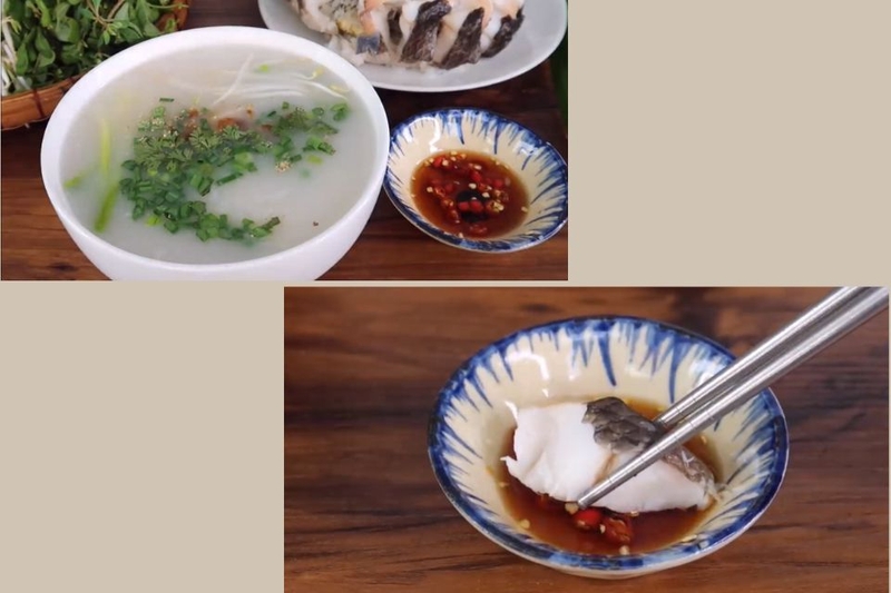Thành phẩm cháo cá lóc nước cốt dừa