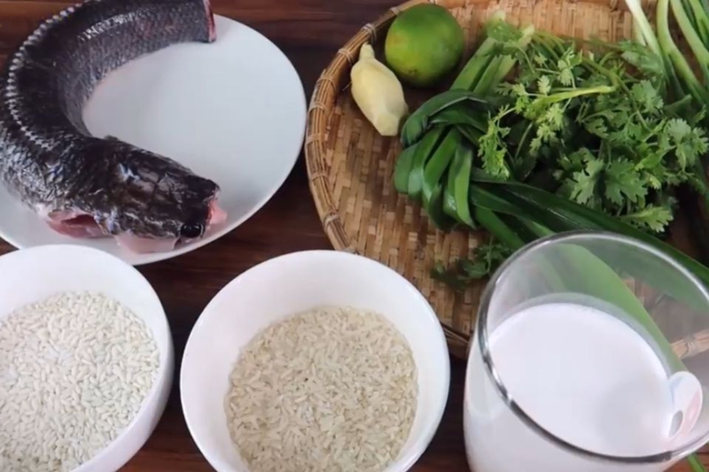 Nguyên liệu nấu cháo cá lóc nước cốt dừa