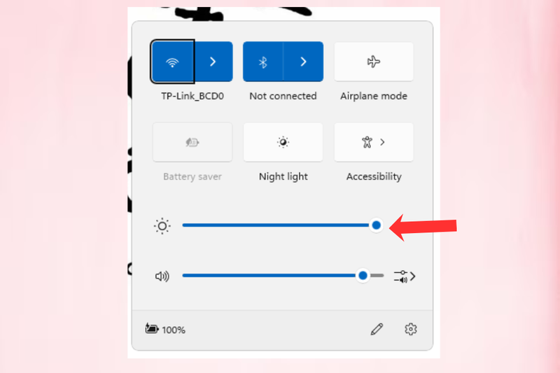 Chỉnh độ sáng và độ trong của màn hình Windows 1