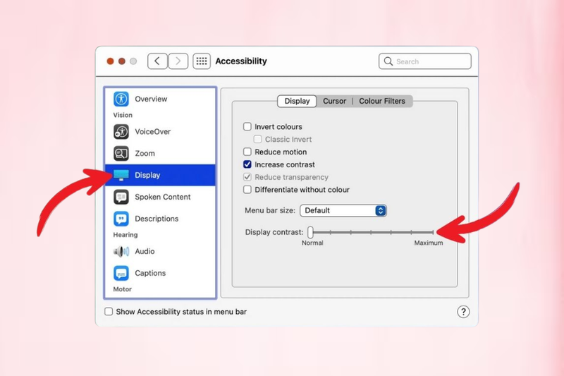 Chỉnh độ tương phản của màn hình macOS 2