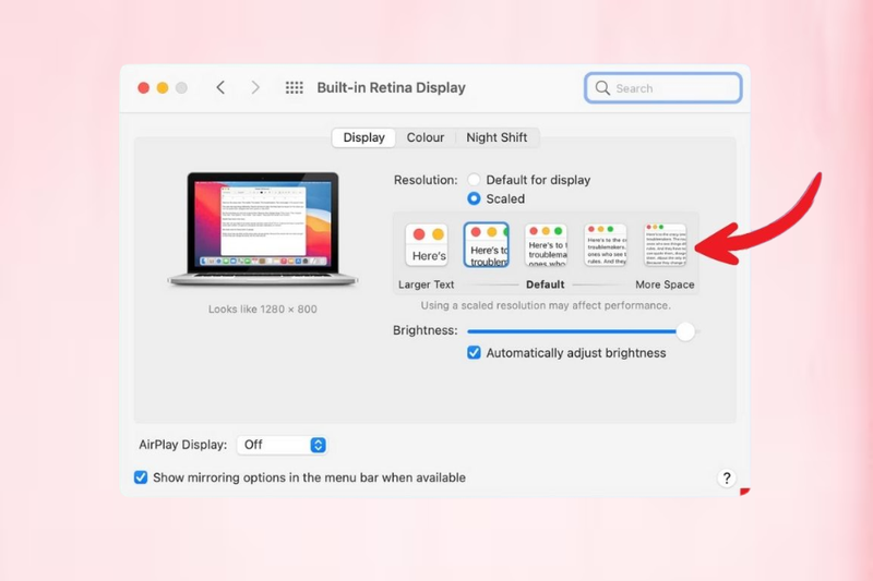 Chỉnh kích cỡ chữ trên màn hình macOS 2