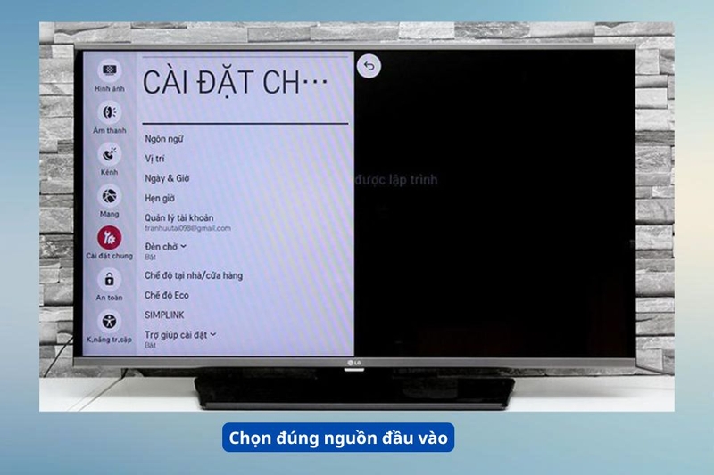 Chọn đ&uacute;ng nguồn đầu v&agrave;o