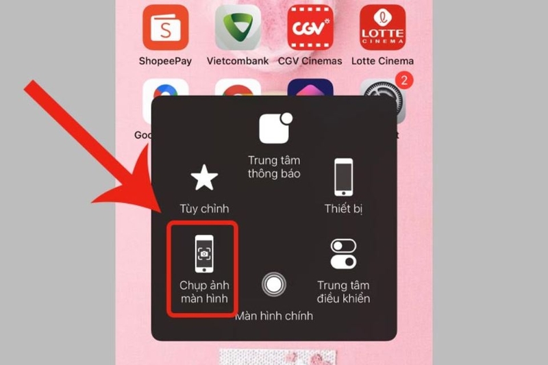 Chụp màn hình Zalo bằng nút Home ảo