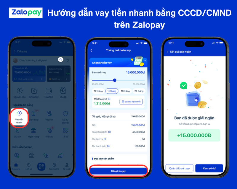 Đăng ký và quản lý khoản vay trực tiếp trên điện thoại