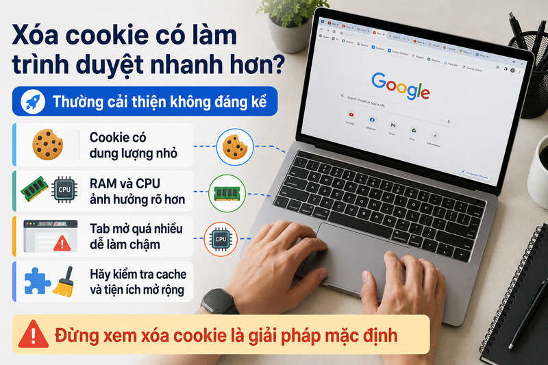 Tăng tốc trình duyệt Kiểm tra hiệu năng trình duyệt máy tính