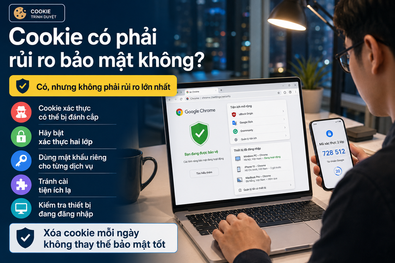 Bảo mật cookie Rủi ro bảo mật từ cookie trình duyệt