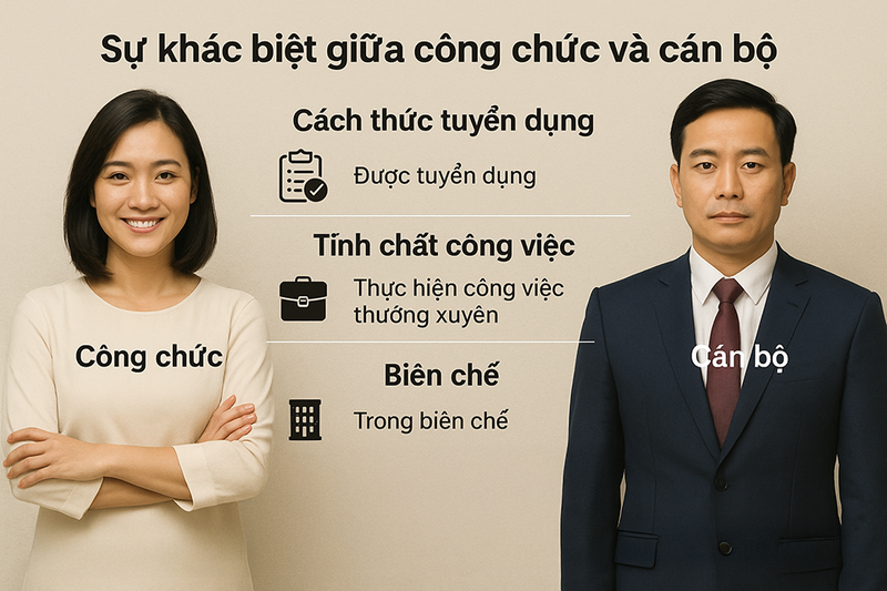 Sự khác biệt giữa công chức và cán bộ