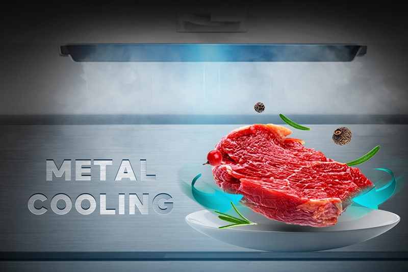 Với Metal Cooling, tủ lạnh sẽ nhanh chóng khôi phục nhiệt độ ổn định mà không cần tiêu tốn nhiều năng lượng