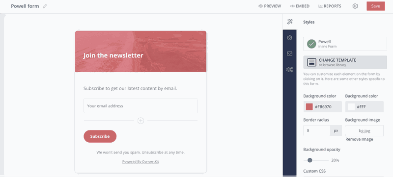 Tùy chỉnh nội dung trên form