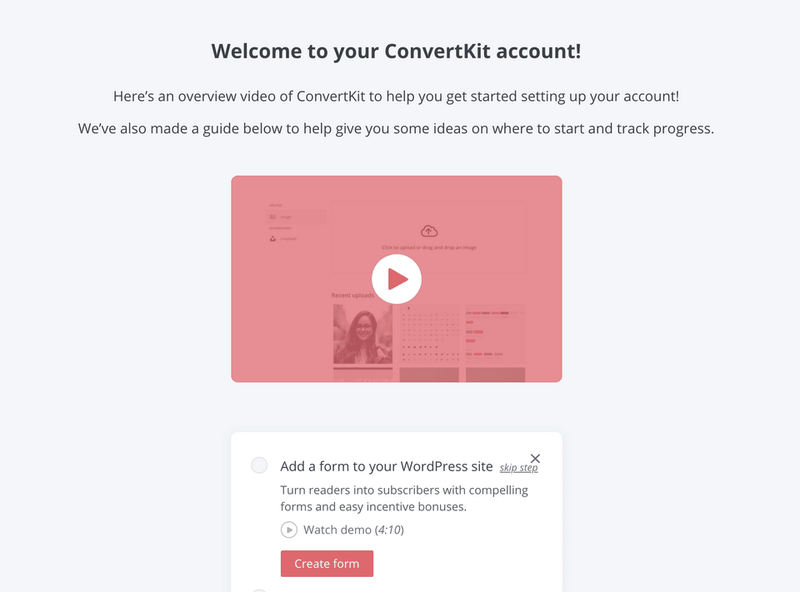 Chúc mừng bạn đã tạo thành công tài khoản ConvertKit