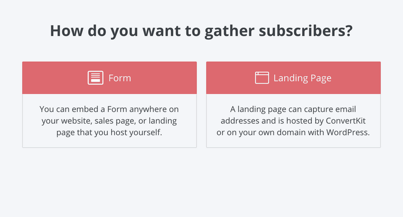 Chọn loại form hoặc landing page