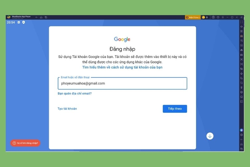 Đăng nhập tài khoản Google