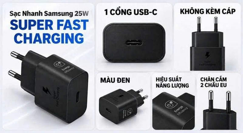 Đánh giá củ sạc 25W Samsung T2510 ảnh 1