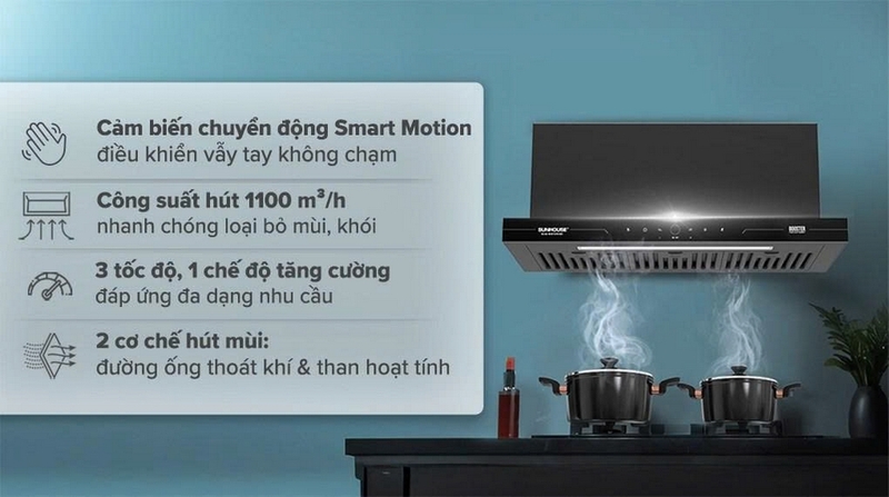 Đánh giá máy hút mùi âm tủ Sunhouse SHB72095 MD ảnh 2