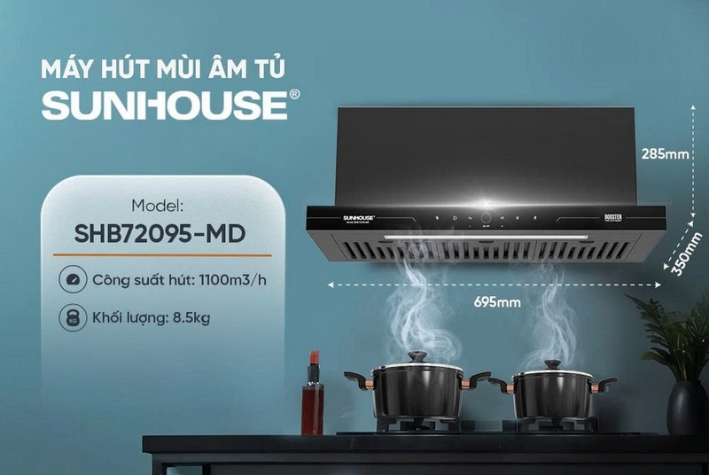 Đánh giá máy hút mùi âm tủ Sunhouse SHB72095 MD ảnh 6
