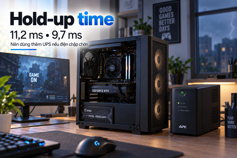 Thời gian lưu điện hold-up time trên nguồn tầm trung