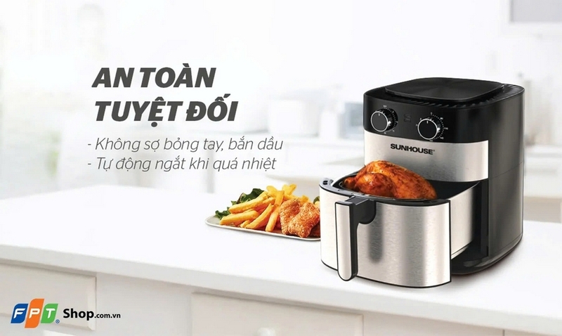 Đánh giá nồi chiên không dầu Sunhouse ảnh 6