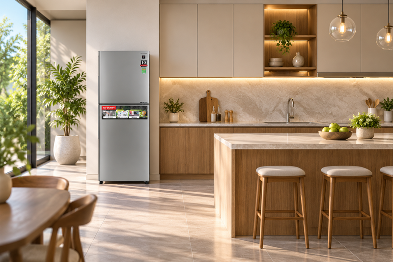 Đánh giá tủ lạnh Sharp 330 lít SJ-XP352AE-SL 8